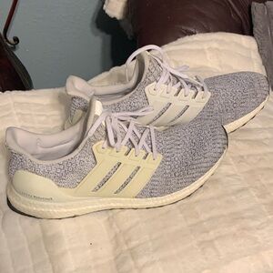 Adidas Ultra Boost Gray and White Running Shoes